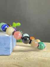 Edelstein-Armband mit Lapislazuli, Aquamarin, Rauchquarz, Strawberry Quartz