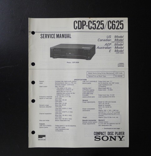 Original sony cdp c525 - sony, cdp-c525/c625