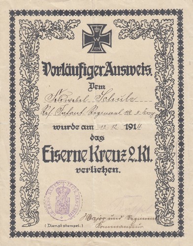 Urkunde ausweis eisernes - ausweis,