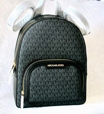 Michael Kors Rucksack Tasche Jaycee MD  ZIP PKT Logo  Backpack SCHWARZ GOLD NEU