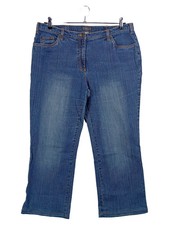 LAURA CONTE Damen Jeans Straight Leg Gr. 48 Blau Herz Stickerei Casual