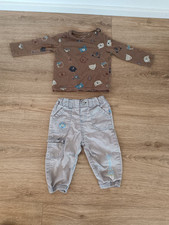 Hose + Pulli Gr.80/86 s.Oliver + H&M Baby Baumwolle Kind Pullover Beige Braun