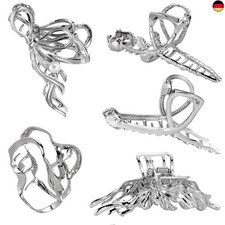 Große Haarklammern Silber