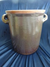 orig.bayr.  STEINGUT-TOPF TONTOPF braun glasiert  Ø 19 cm H 24,5cm antik Henkel