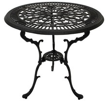 Gartentisch Gartenmöbel Alu Metall Alutisch LUGANO 70cm rund grau, wetterfest