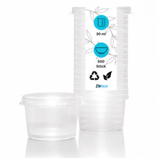 500 Dressingbecher mit Deckel  PP 30 ml Soßenbecher Dippschale Buttercup Einweg 