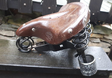 großer ur alter ledersattel fahrrad sattel gefedert primus