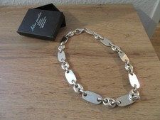 XXL Plättchen Bohnenkette, Halskette,  Silber kette, 925, gestempelt