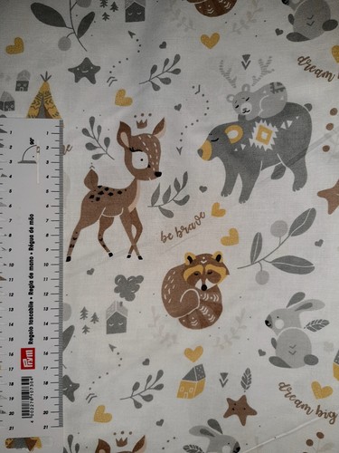 Bär hase baumwollstoff - hase,, reh