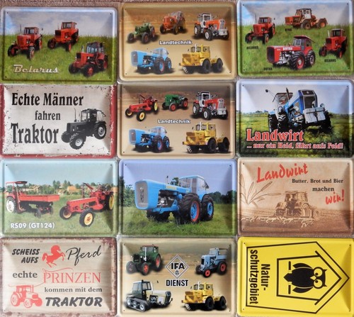 Blechschild oldtimer traktor - blechschild,