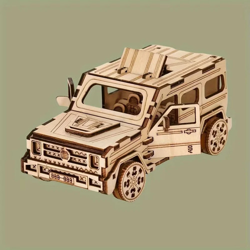 Holz geländewagen puzzle - 3d,