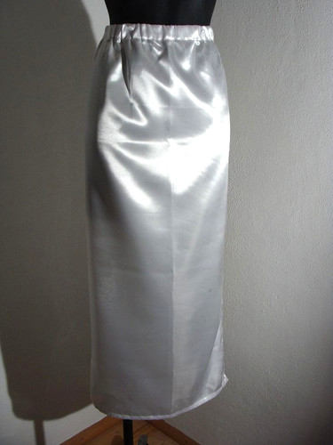 Satin glanz weißer rock - satin,