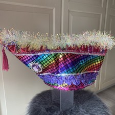 Narrenkappe Glitzer Unikat Hut Karneval Fasching unisex Für Große Köpfe
