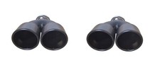 2x Endrohre Auspuffblenden 2x 90mm schwarz Doppelrohr Doppelendrohr rund