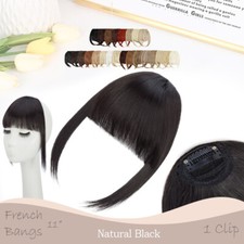 Dick Bangs Luft Pony Wie Echthaar Hair Extension Clip In Franse Haarteil Glatt