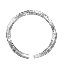 Herren Armreif Armspange Armband offen, Unisex, versilbert Runen Verdreht