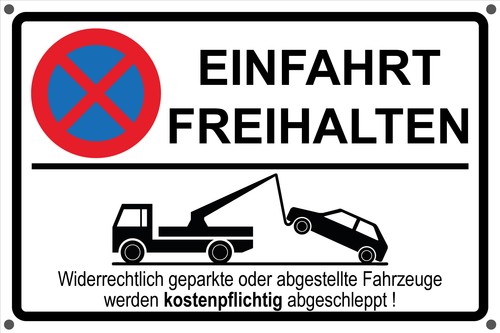 Einfahrt freihalten schild - einfahrt,