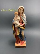 Holzfigur Maria ~ Figur Maria mit Jesuskind Madonna Handarbeit Val Gardena H:31