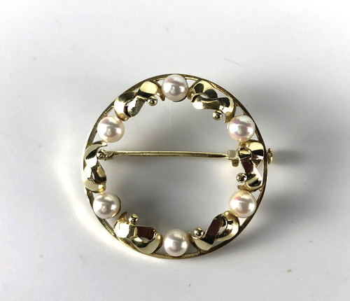 Schöne brosche 585er gold - -,