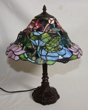große TISCHLEUCHTE Tiffany Stil TEICH Frosch Seerosen Tischlampe Figur Deko