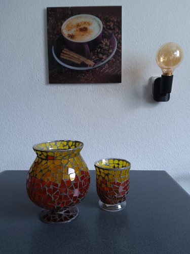 Windlicht 2er set bunt glas - 2er,