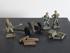 Elastolin Lineol Offizier Soldaten PAK Trupp Kanone Militär WK Blech Masse 4 cm