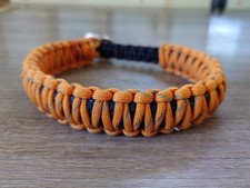 Paracord Hundehalsband, Zugstopp, Halsumfang 30 cm (+4 cm) Orange Schwarz