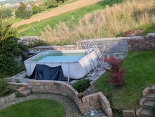 Bestway 56456 Frame Pool Steel 412x201x122 cm mit Filterpumpe Leiter Zubehör