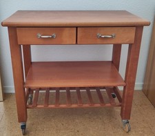 Edler Servierwagen Rollwagen Beistelltisch Massivholz Vollholz Kirschholz