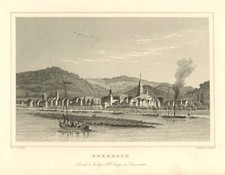 Eberbach Neckar Original Stahlstich Höfer 1850