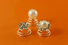 10x12x Curlies Haarspiralen Braut Hochzeit Kommunion Haarnadeln Haarschmuck B101