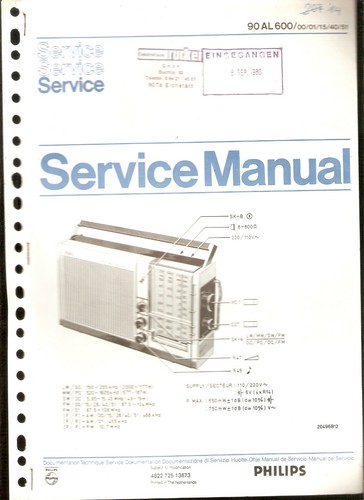 Philips service manual radio - manual,