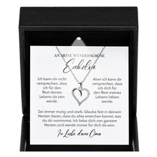 Enkelin Geschenk Sterlingsilber Schmuck von Oma Maedchen Halskette Frauen Herz C