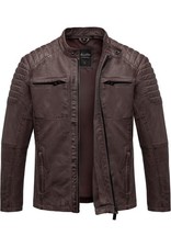 Herren Echtleder Jacke Biker Zipper Lederjacke 9134