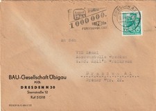 DDR, Brief  mit Maschinenstempel Dresden "1.000.000. RAFENA Fernsehgerät"