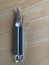 Pellkartoffel-Schäl-Set Messer mit Pellkartoffelgabel silberfarben