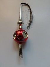 christbaumspitze antik alt Glas Weihnachtsbaumspitze rot