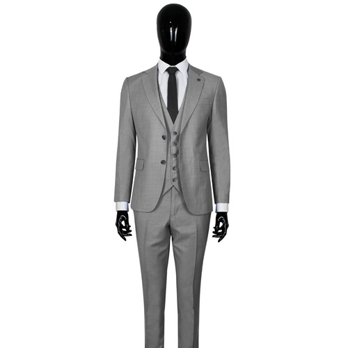 Slim fit herrenanzug grau - fit, in