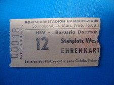 65/66 Ticket HSV Hamburger SV BVB Dortmund Eintrittskarte Bundesliga Sammler
