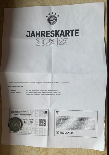 Sammler ticket dauerkarte - e-ticket,