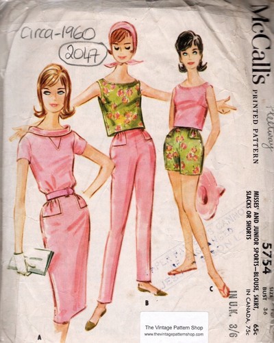 1960 vintage nähmuster - nähmuster, brust