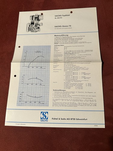 Sachs stamo typenblatt - sachs,