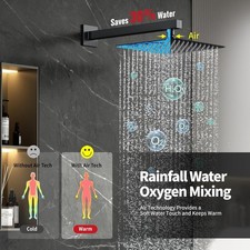 Rainsworth Unterputz Duscharmatur Set Edelstahl und Messing Zubehör 25x25cm