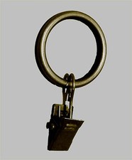 10 Metall Gardinenringe messing antik mit Klammer 12 16 20 mm