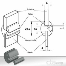 1m Klemmprofil Gummiprofil