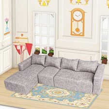 Miniatur L Form Sofa Mini Couch Bett DIY Ausstattung Mini Eck Anbau Couch
