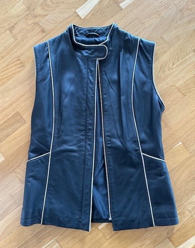 Leder weste schwarz - weste,