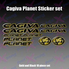 Cagiva Planet Aufkleber/Aufkleber Pack mito raptor 125 GOLD UND SCHWARZ