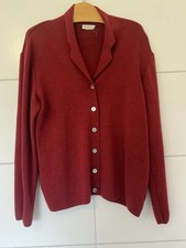 Hess Natur Damenstrickjacke 100% Bioschurwolle, Gr. 44/46, Weinrot ohne Pilling