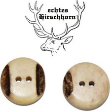 Hirschhornknöpfe Knöpfe Trachtenknöpfe mit stark abgerundeter Oberfläche